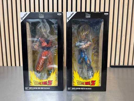 Banpresto Grandista - Super Saiyan Son Goku / Super Saiyan Vegeta Manga Dimensions - Figurine de la collection de dimensions du manga Dragon Ball Z (2x)