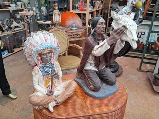 Set indianenbeelden (2 stuks)