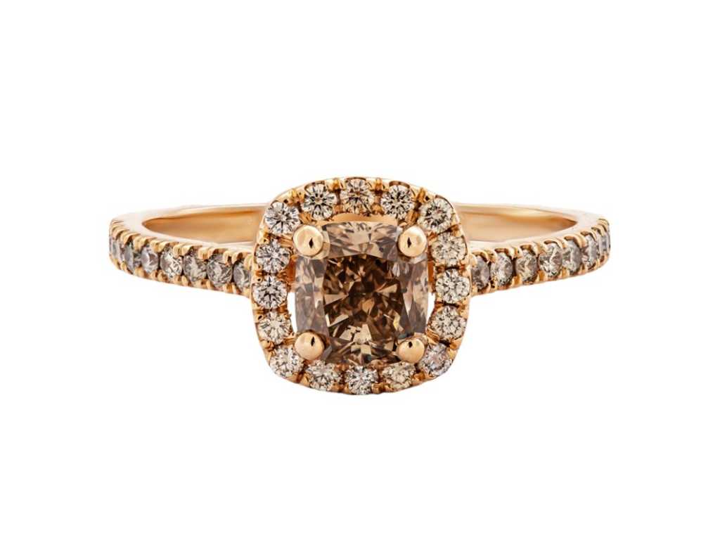 Luxury Ring Natural Diamand Fancy Brown 1.37 carat