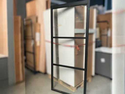 Industriële wand 93x212cm zwart gecoat