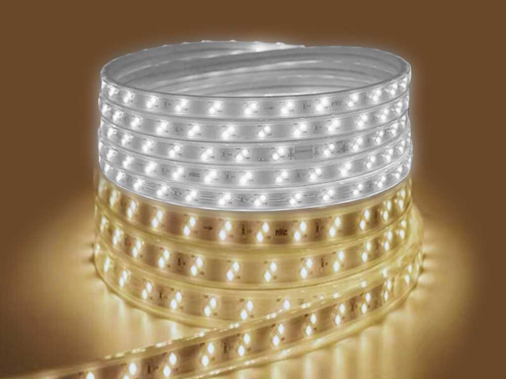 4 x LED Strip 25m - Waterproof (IP65) - Warm white/White