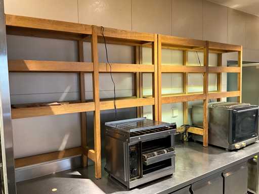 Houten presentatiestelling met LED-verlichting (2x)