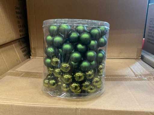 Partij christmas balls wire 3x25mm 48tf green combi (119 verpakkingen)