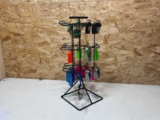 Display met sleutelhangers