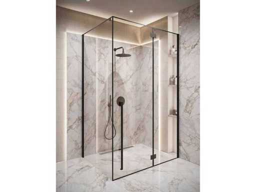 Cabine de douche Moderaz 140x90 cm – Noir – Nano Coating – 8 mm Verre de sécurité