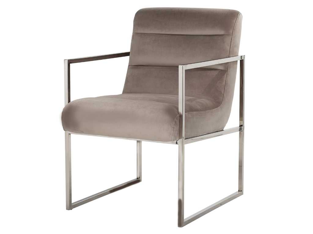 Richmond Rosa aksamitne srebro Krzesło do jadalni (6x)
