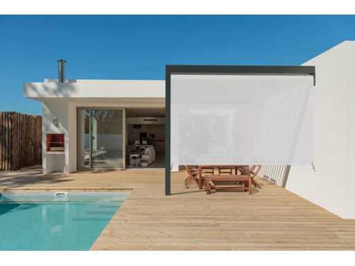 TIERAL ongeleide zijluifel voor Caleta 3m pergola met geborsteld grijs antraciet