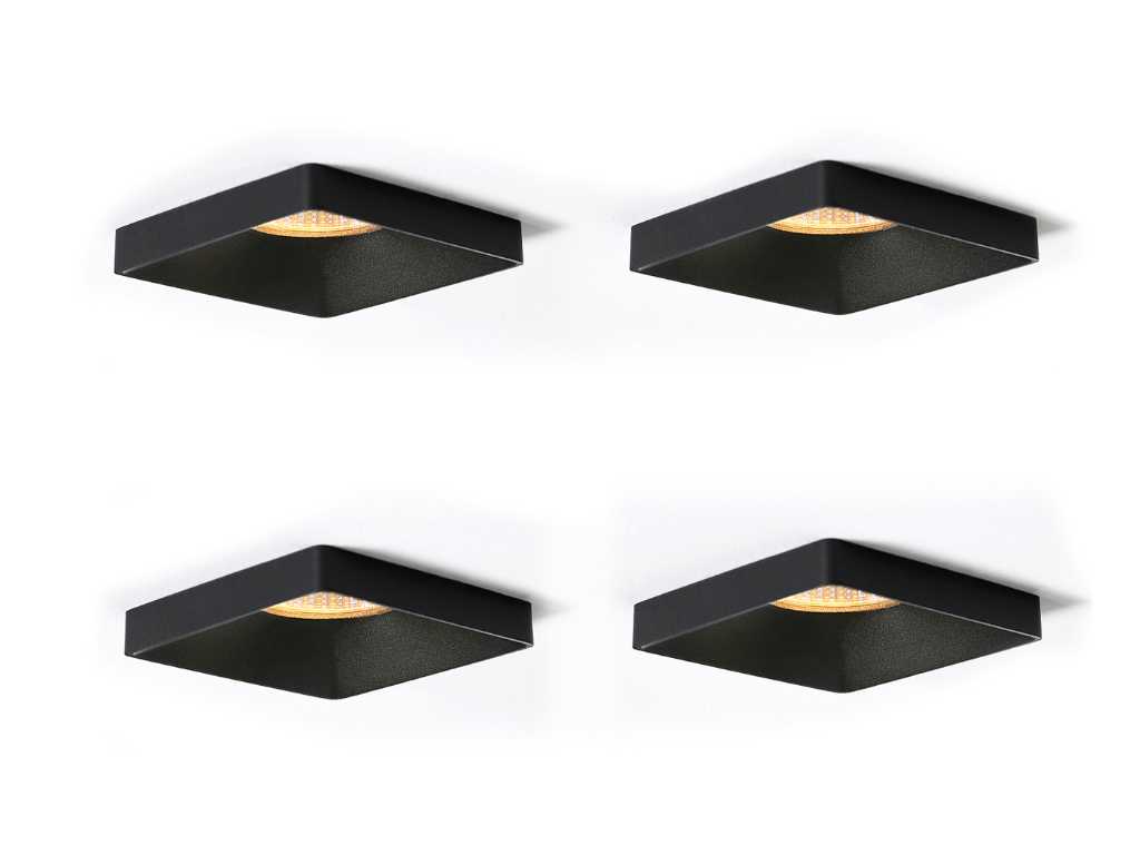 24 x Aron vierkante design inbouwspots zwart