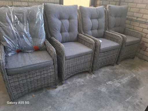 Dublin - Reglabil - Scaun de grădină (4x)