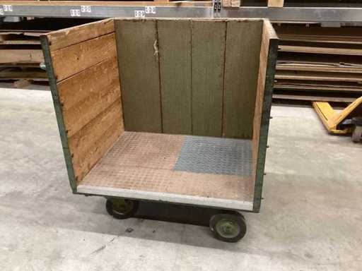 Carro a rulli con pareti laterali fisse stabile in legno