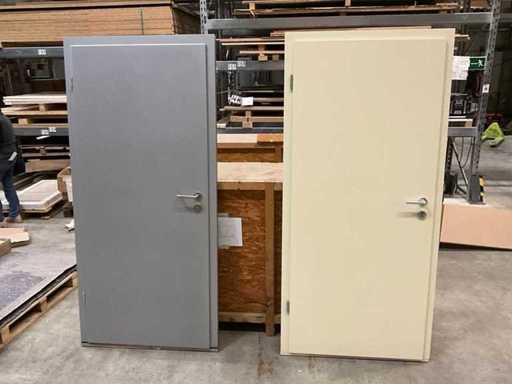 2 porte Messebau laccate 202 x 92 cm con maniglia e telaio a blocchi nella scatola