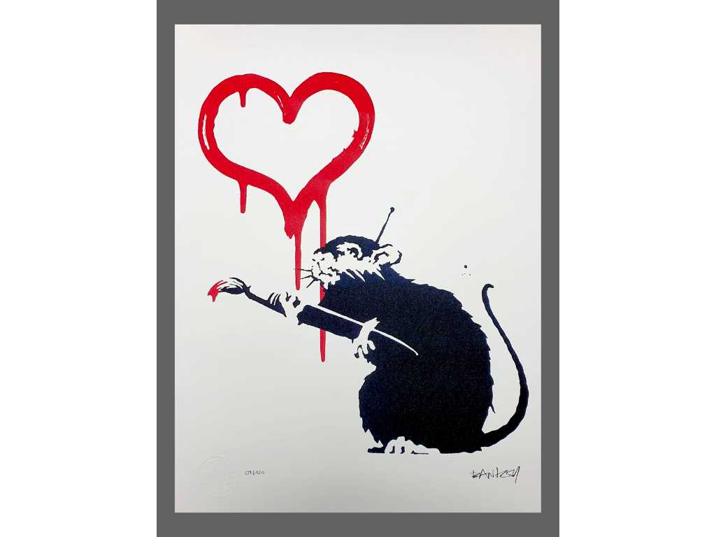 Banksy - Love Rat - Lithographie