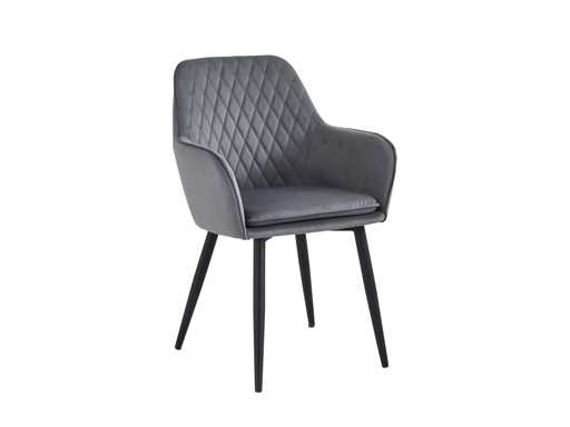 Colenis - Laura Eetkamerstoel - set van 50 - Grijs - Velvet - Design - Industrieel - Met armleuning