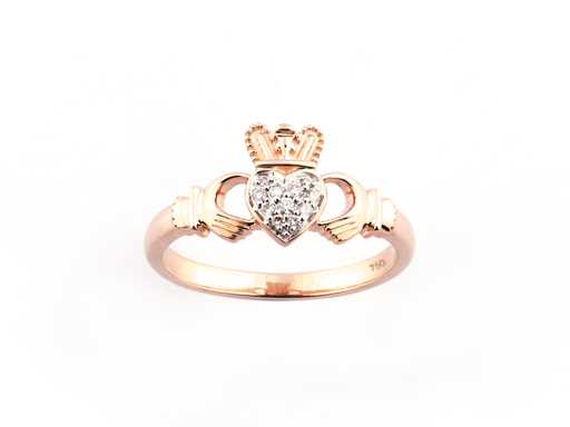 18 KT Pink Gold Ring With Natural Diamond