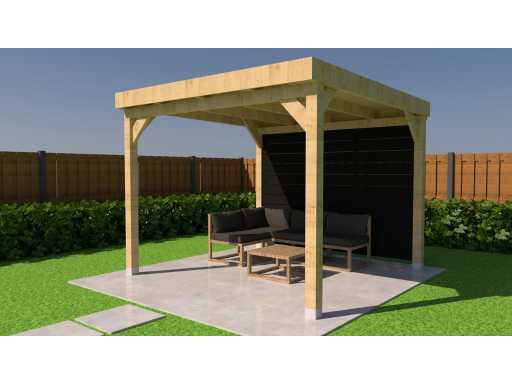 Canopy with back wall 400x400 cm