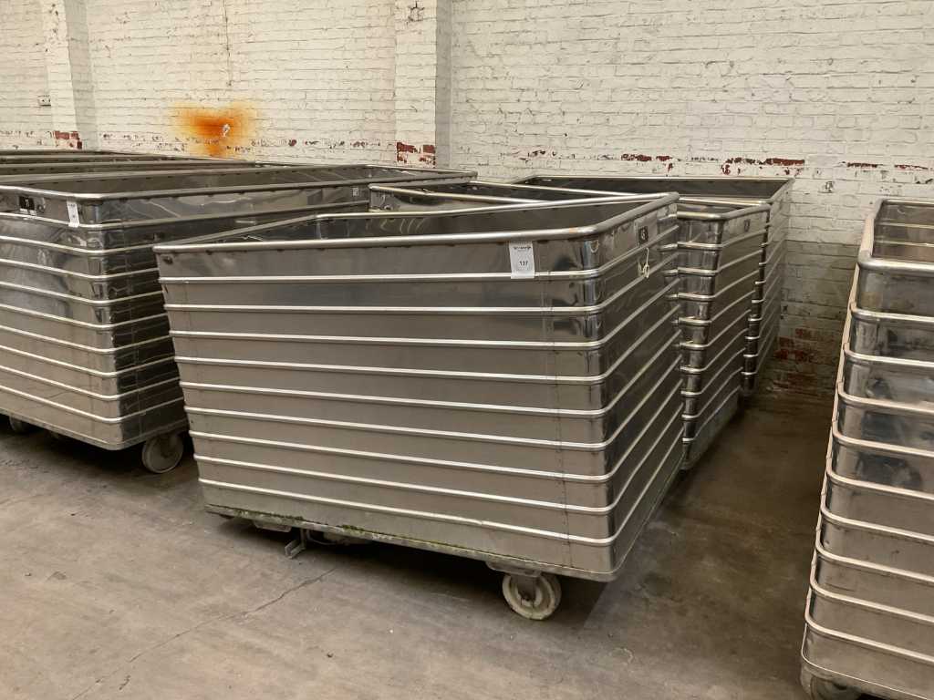 Stainless steel transport trolley for dry goods (3x)