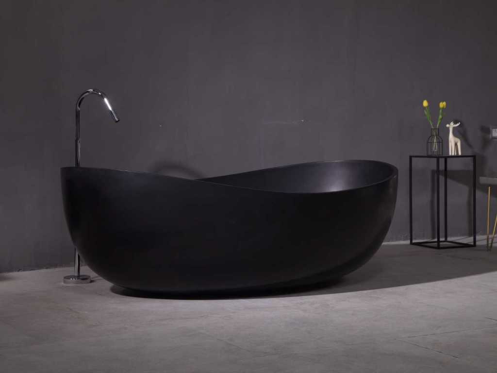 vrijstaand bad solid surface mat zwart