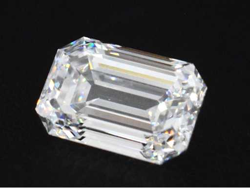 Diamant - circa 4.00 carat Emerald geslepen diamant (gecertificeerd)