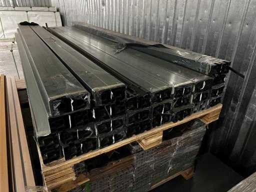 Pali da giardino in alluminio 50x 300x7x7 cm inclusi tappi e strisce - Adatti per recinzioni composite