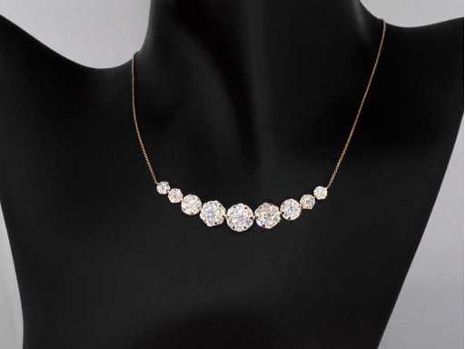 Rosegouden halsketting met hoge kwaliteit diamanten