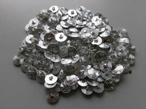 CZ/SK Metallknopf, mittel, silber, gebraucht + neuwertig (Meier) (250x)