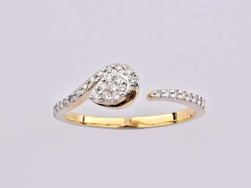 Anello in oro giallo 14 nodi con diamante naturale