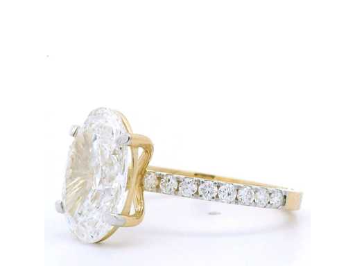 Bague en or jaune 18 carats avec diamant 3,91 ct