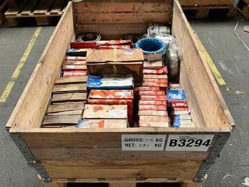 SKF, FAG - Partij lagers en metalen ringen 281KG