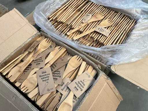 Partij Fair Trade bamboo salade lepels