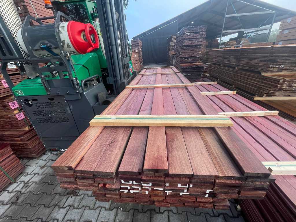 Scânduri din lemn de esență tare Purple Heart rindeluite 21x95mm, lungime 365cm (83x)