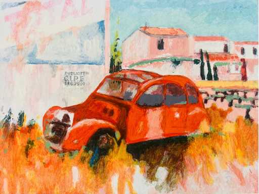 Willem Brauck - 2CV (deux chevaux) - kleurenzeefdruk