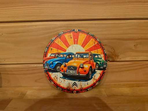 Metal advertising sign round 20cm