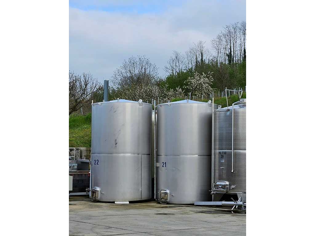 Cuves en acier inoxydable pour la vinification/stockage capacité 20 000 litres (HL 200) env. (2x)